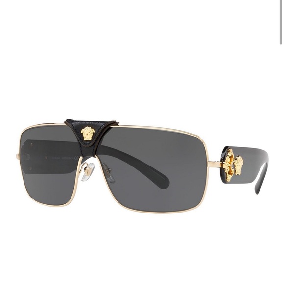 Versace unisex la Medusa Tinted logo monogram aviator sunglasses NWB - Picture 2 of 12